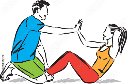 personal trainer vector illustration