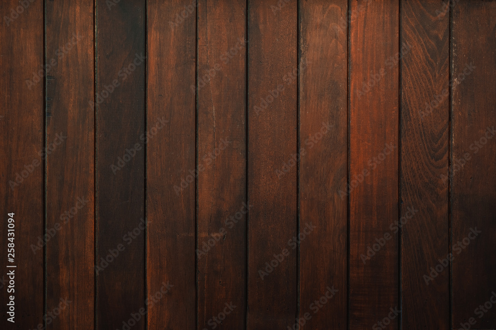 Dark brown wood texture with natural striped pattern background - obrazy, fototapety, plakaty 