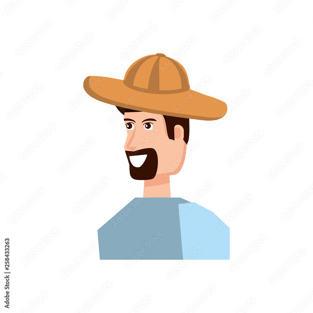 young man with hat avatar character