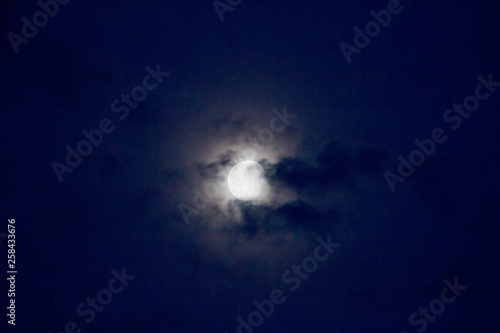 Spooky moon with clouds