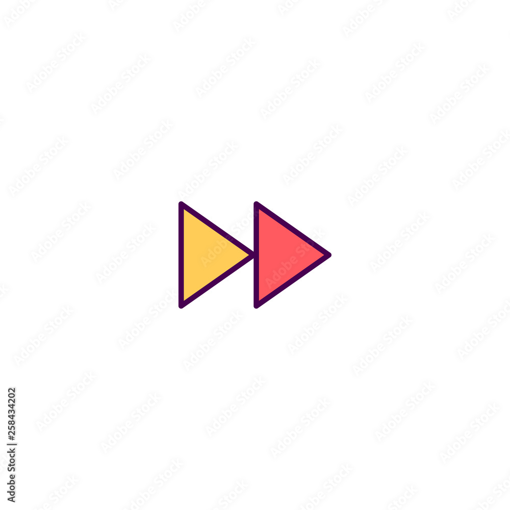 Fast Forward icon design. Essential icon vector design Fast Forward icon design. Essential icon vector design
