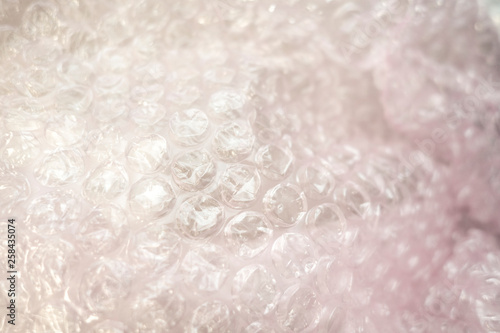 bubble wrap plastic with light pink transparent hue