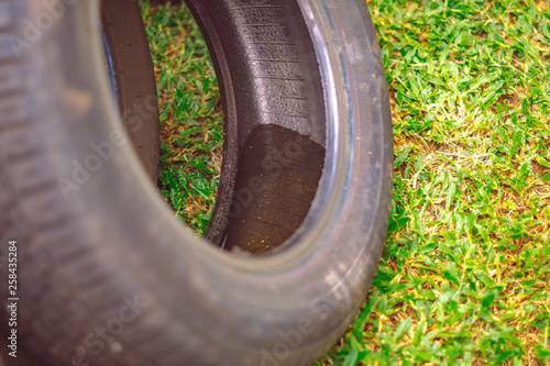 Used tyres car potentially store stagnant water and become mosquitoes breeding ground 