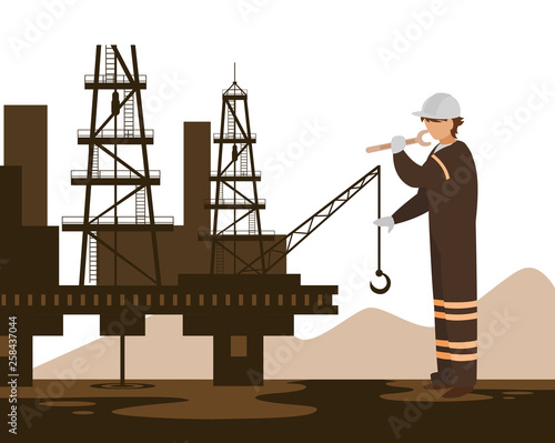 oil industry worker with tools avatar character