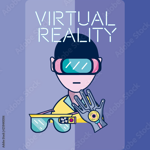 Virtual Reality technology cartoons