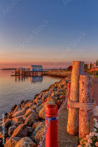 sunrise in Sidney, BC at the pier. © Kelly