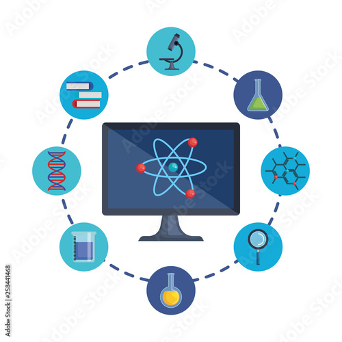 desktop computer with telemedicine icons