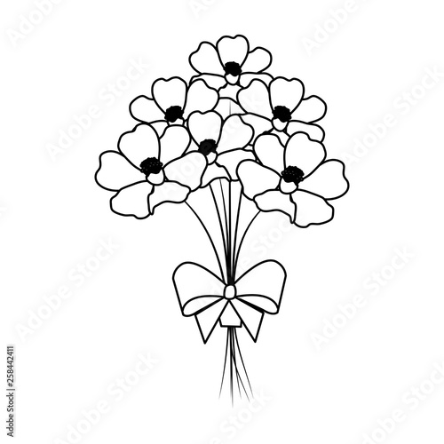 beutiful flowers bouquet with bowtie