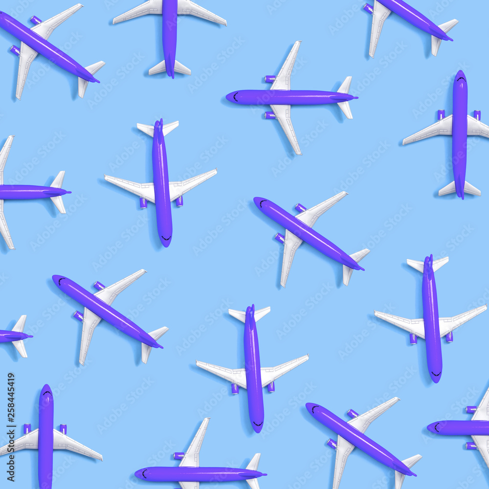 Toy miniature airplanes overhead view flat lay Toy miniature airplanes overhead view flat lay