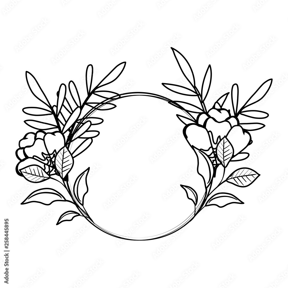 circular roses decoration icon