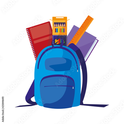 school bag with supplies