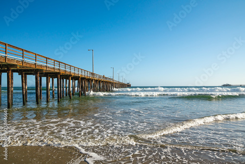 Pacific Ocean and Long Wooden Pier  Avila Beach  California