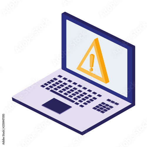 laptop with alert signal