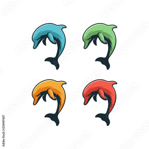 dolphin illustration concept.
