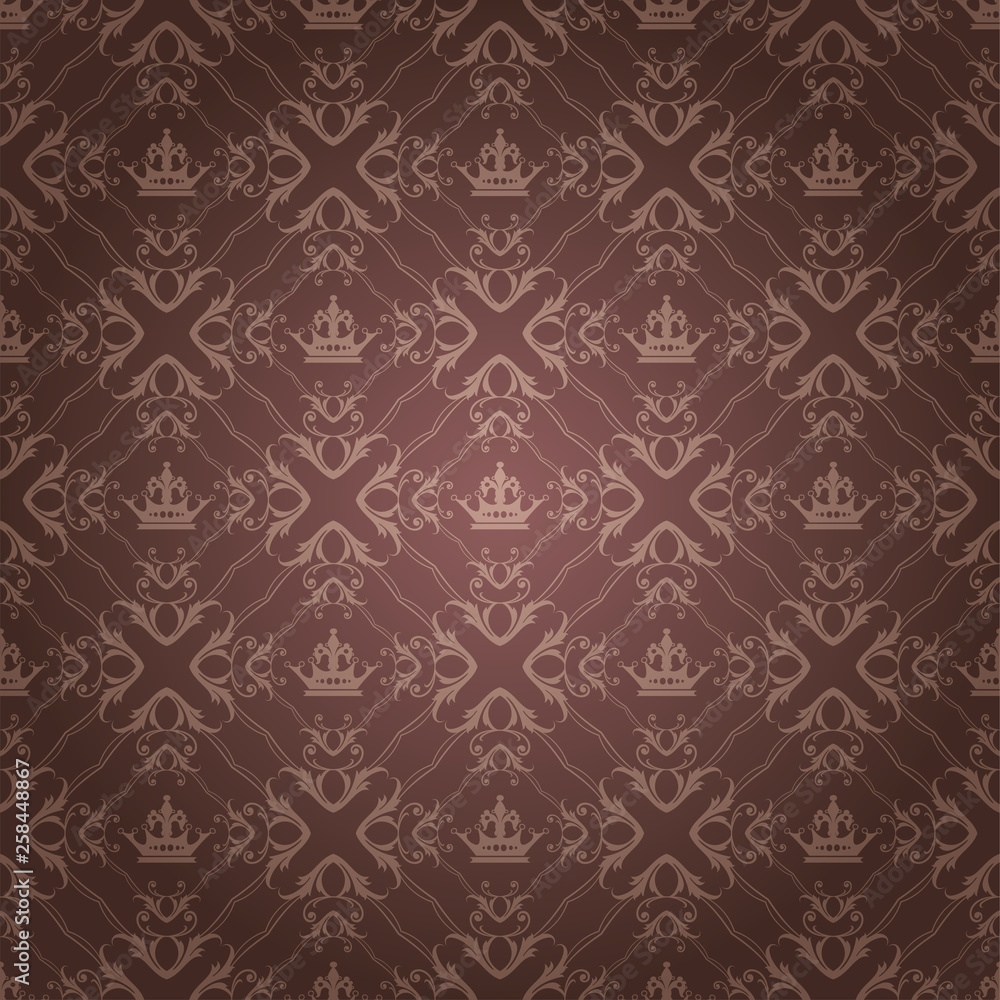 Brown wallpaper in vintage style for your design. Vector graphics
