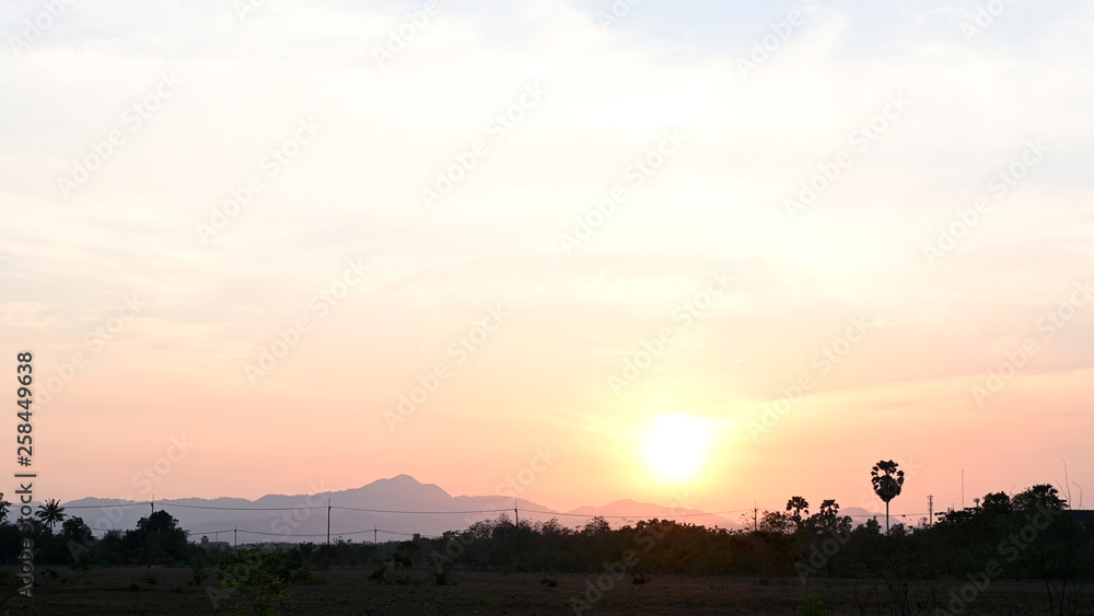 Obraz premium Landscape Sunset at Thailand