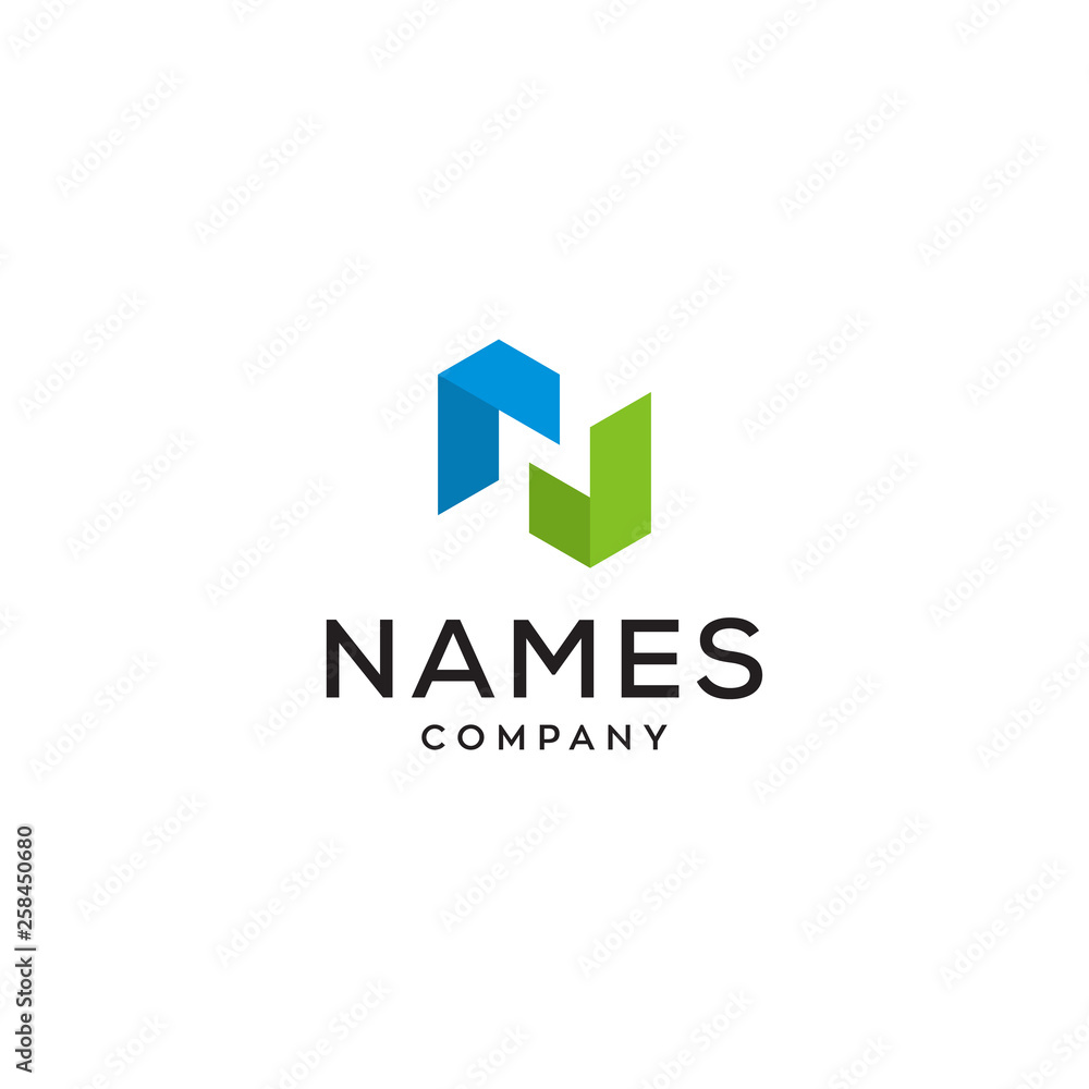 simple N logo design simple N logo design
