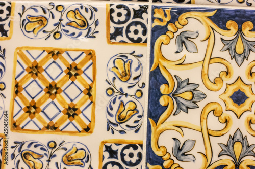 colorful tiles for textures in antique pattern