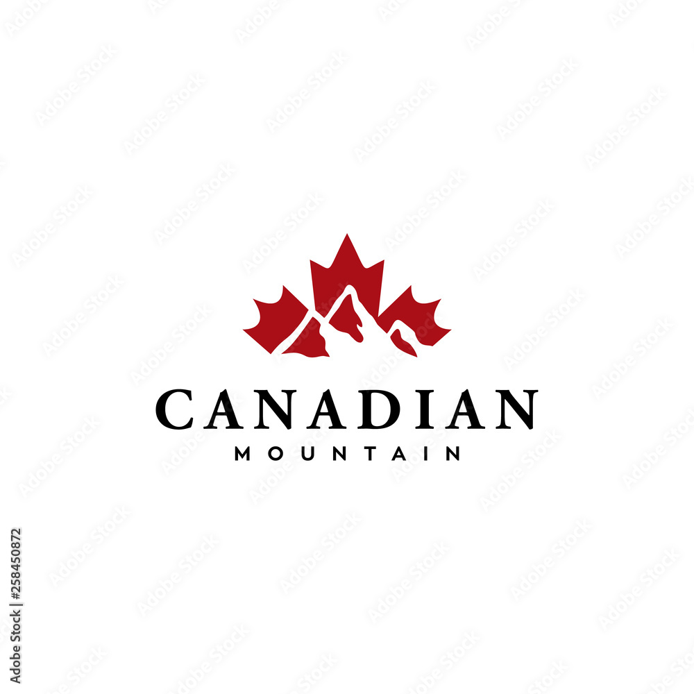 Obraz premium canadian maple mountain logo design