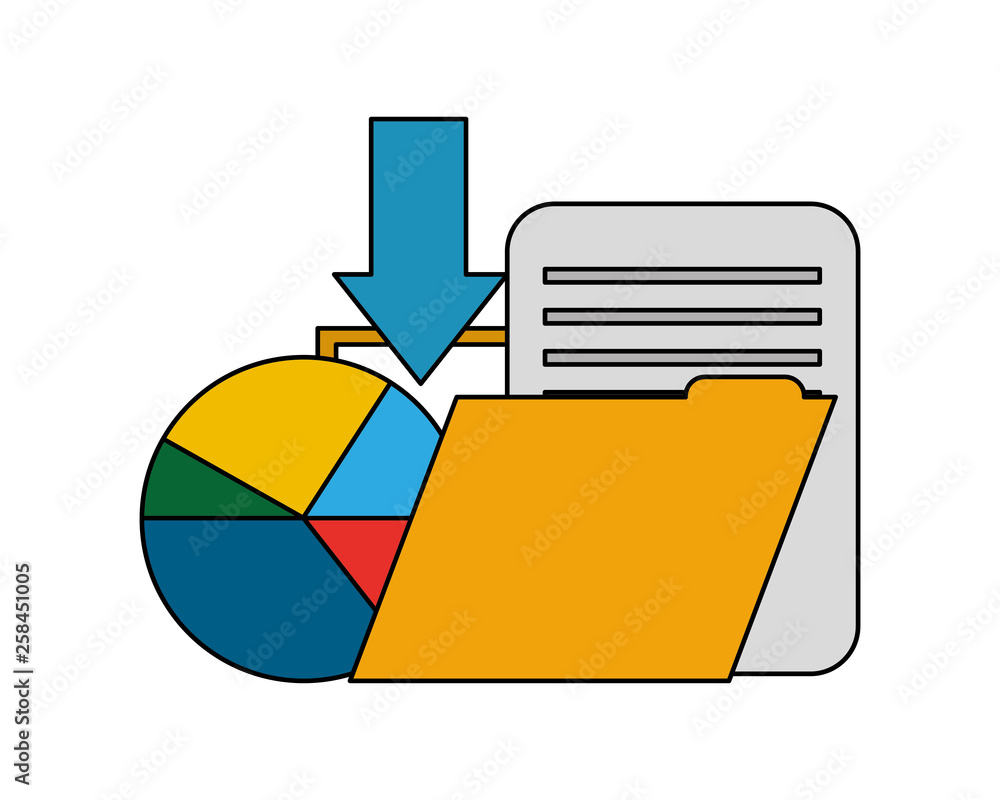 folder with document and statistic graphic folder with document and statistic graphic