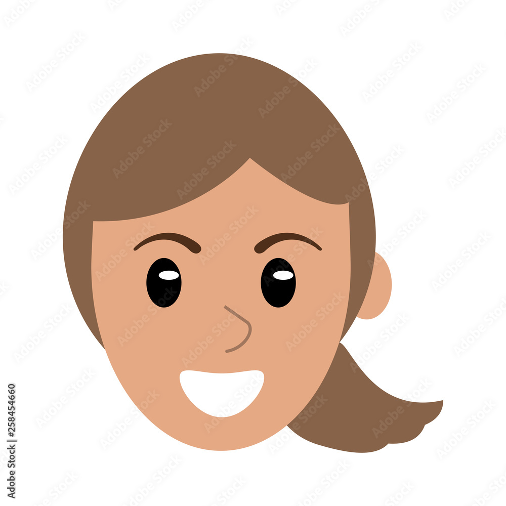Woman face smiling cartoon Woman face smiling cartoon
