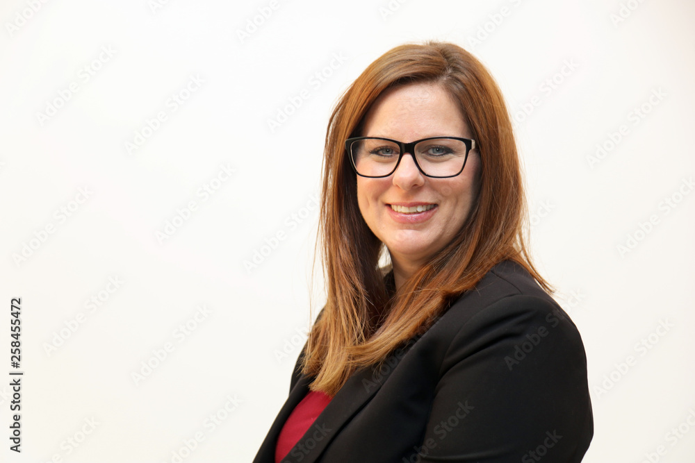 Portrait of a business woman on white background with copy space Portrait of a business woman on white background with copy space