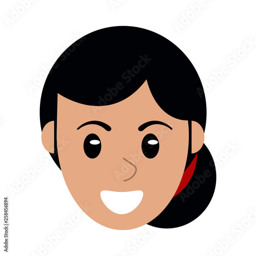 Woman face smiling cartoon