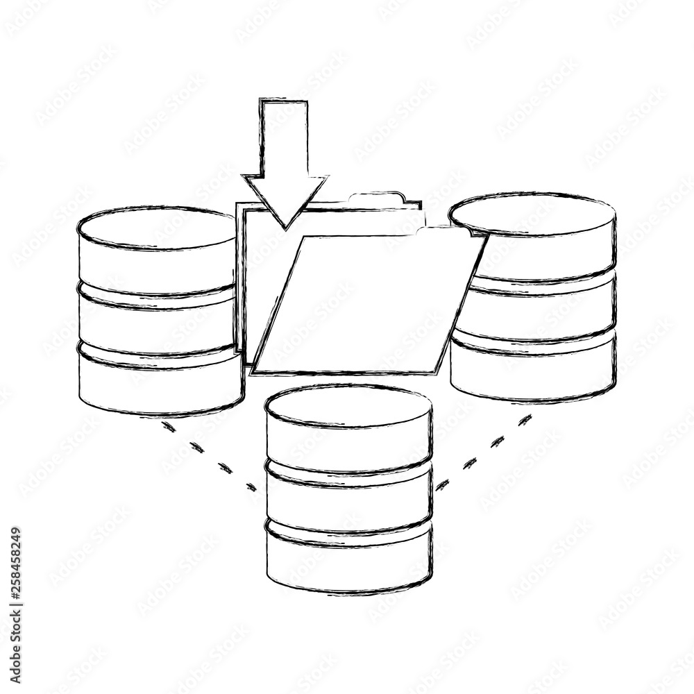 data center disks with folder isolated icon data center disks with folder isolated icon