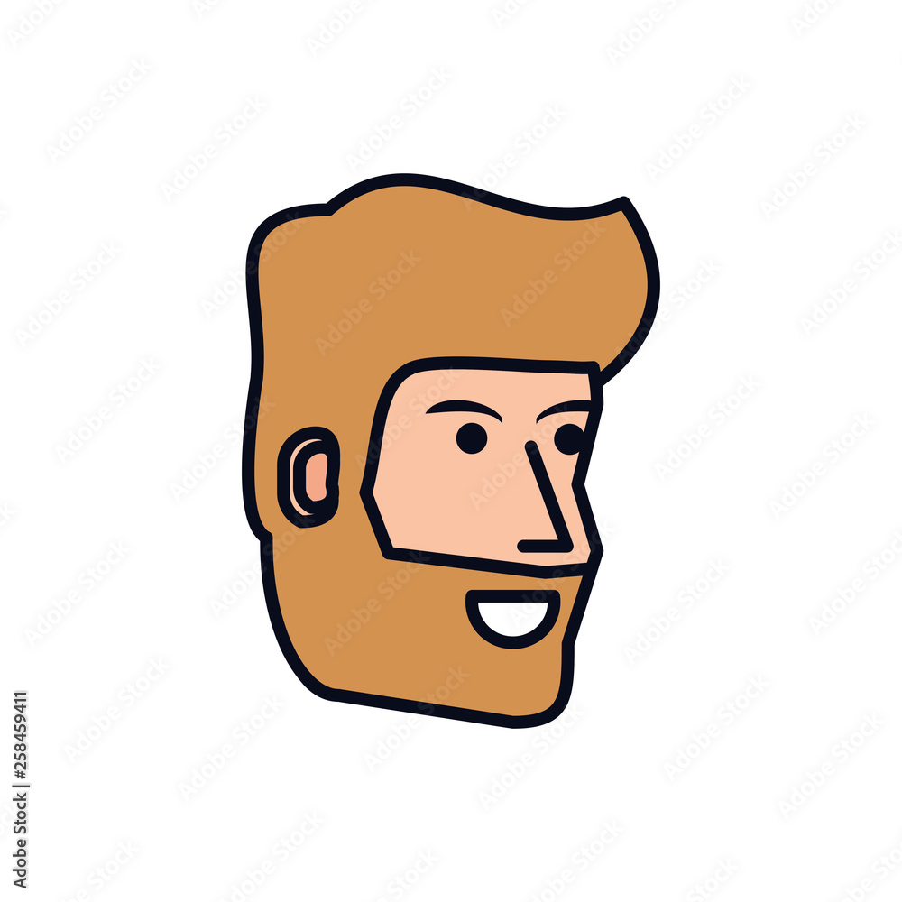 head of young man with beard avatar character head of young man with beard avatar character