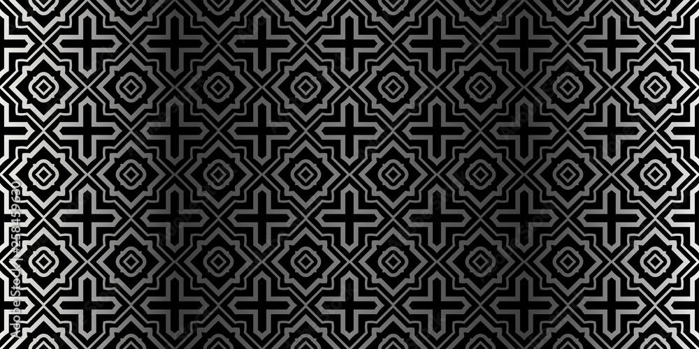 Seamless Geometrical Texture. Vector Illustration. For Design, Wallpaper, Fashion, Print. Charcoal silver color