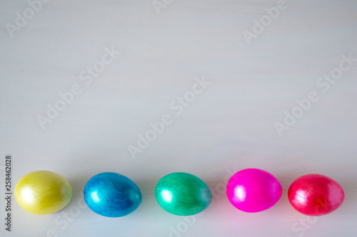 Collection of photos colorful handmade easter eggs. Festive tradition