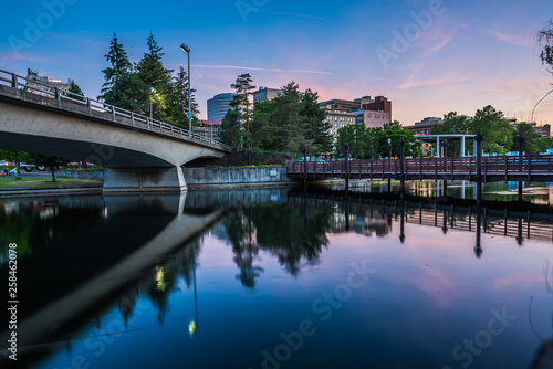 Spokane River in Riverfront Park with Clock Tower