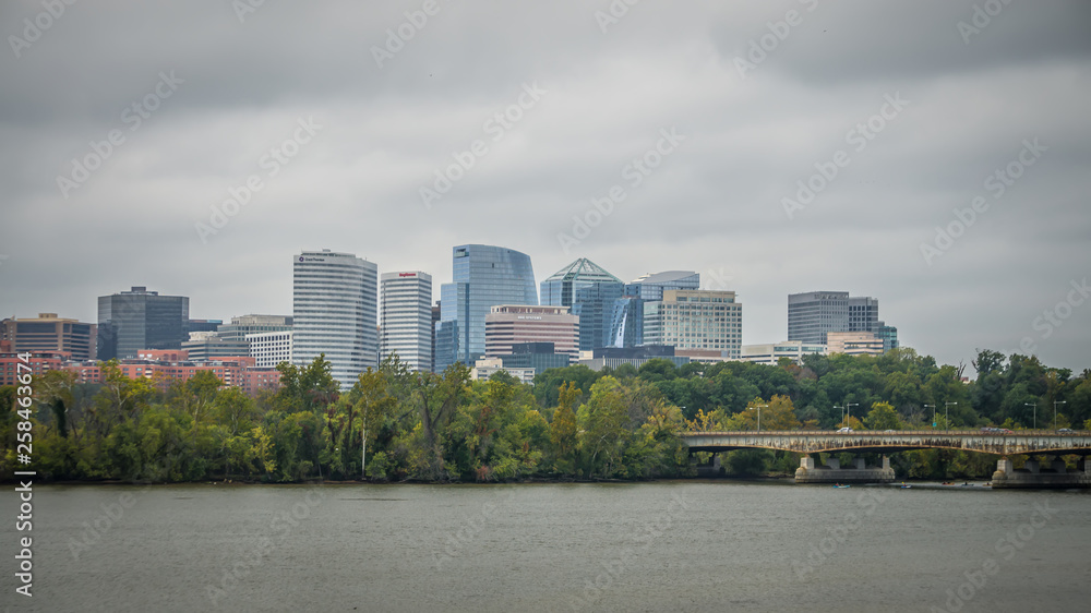 Downtown of Arlington, Virginia and Potomac River