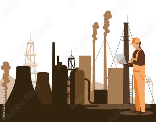 oil industry worker with tools avatar character