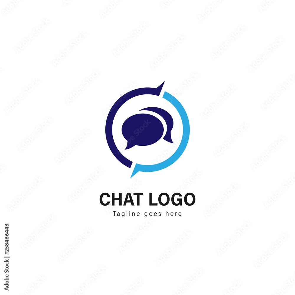 Obraz premium Chat logo template design. Chat logo with modern frame vector design