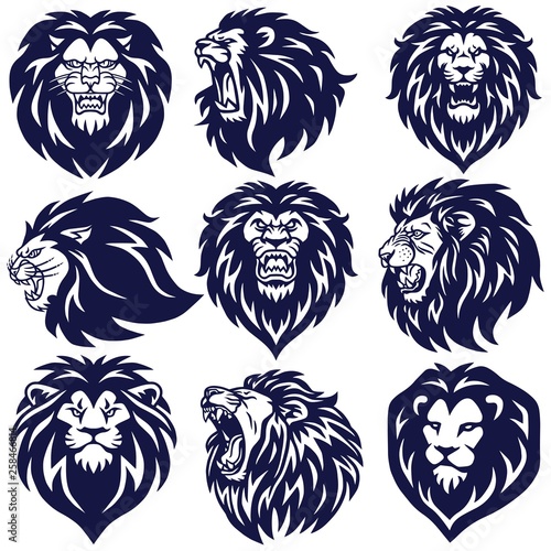 Lion Logo Set Premium Collection Vector Design Illustration Package