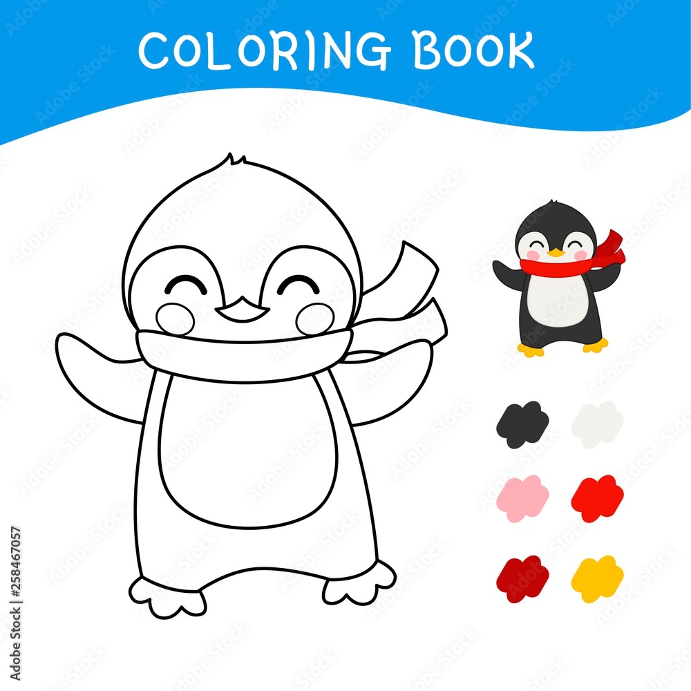 Coloring book for children. Vector illustration of a cute little ...