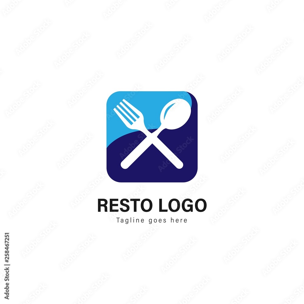 Restaurant logo template design. Restaurant logo with modern frame vector design