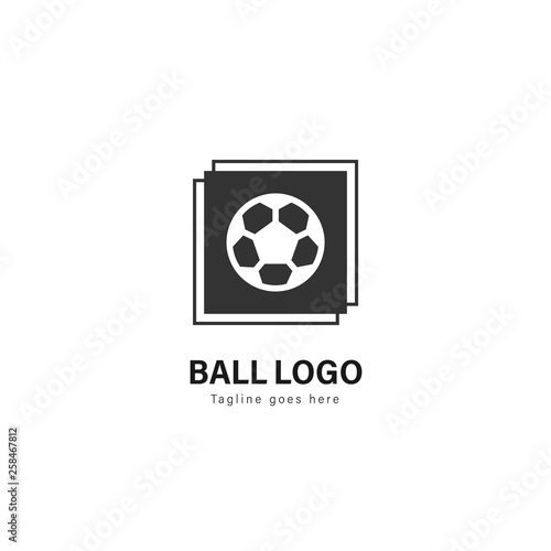 Soccer logo template design. Soccer logo with modern frame vector design