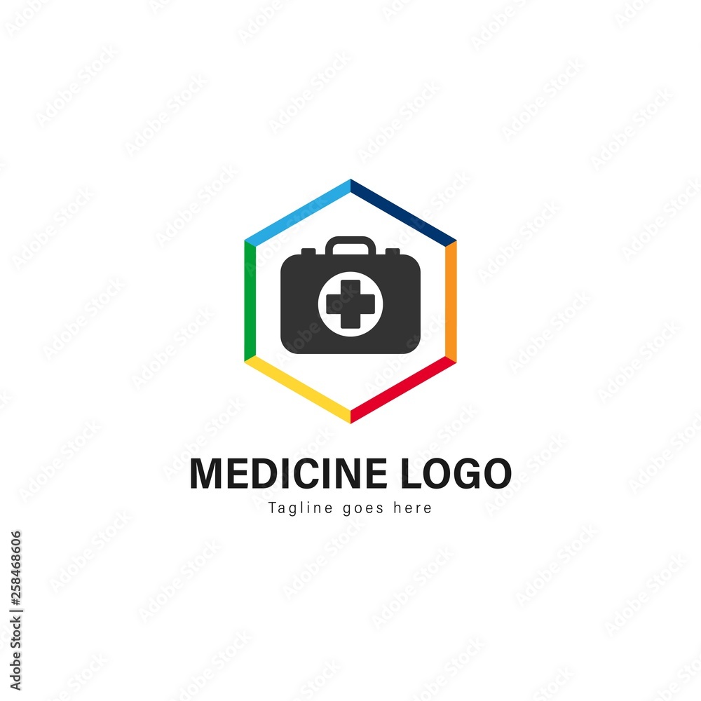 Medic logo template design. Medic logo with modern frame vector design