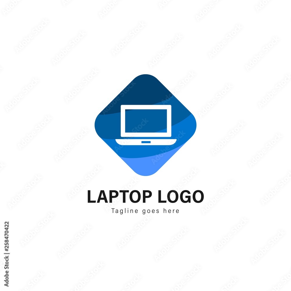 Laptop template design. Laptop logo with modern frame vector design Laptop template design. Laptop logo with modern frame vector design