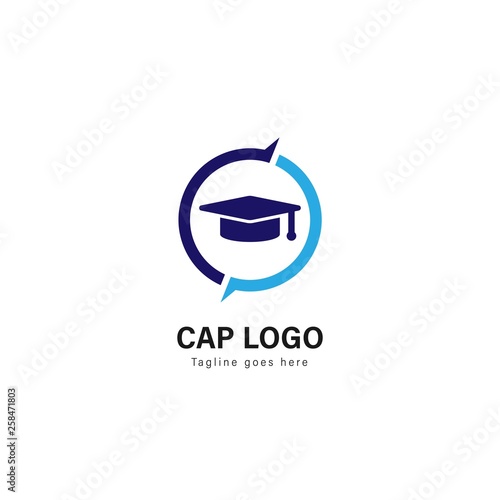 University logo template design. University logo with modern frame vector design