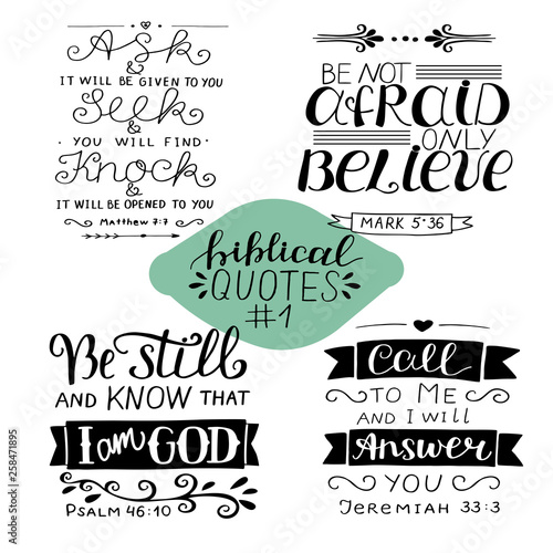 Hand lettering Collection number 1 with 4 Bible verses.