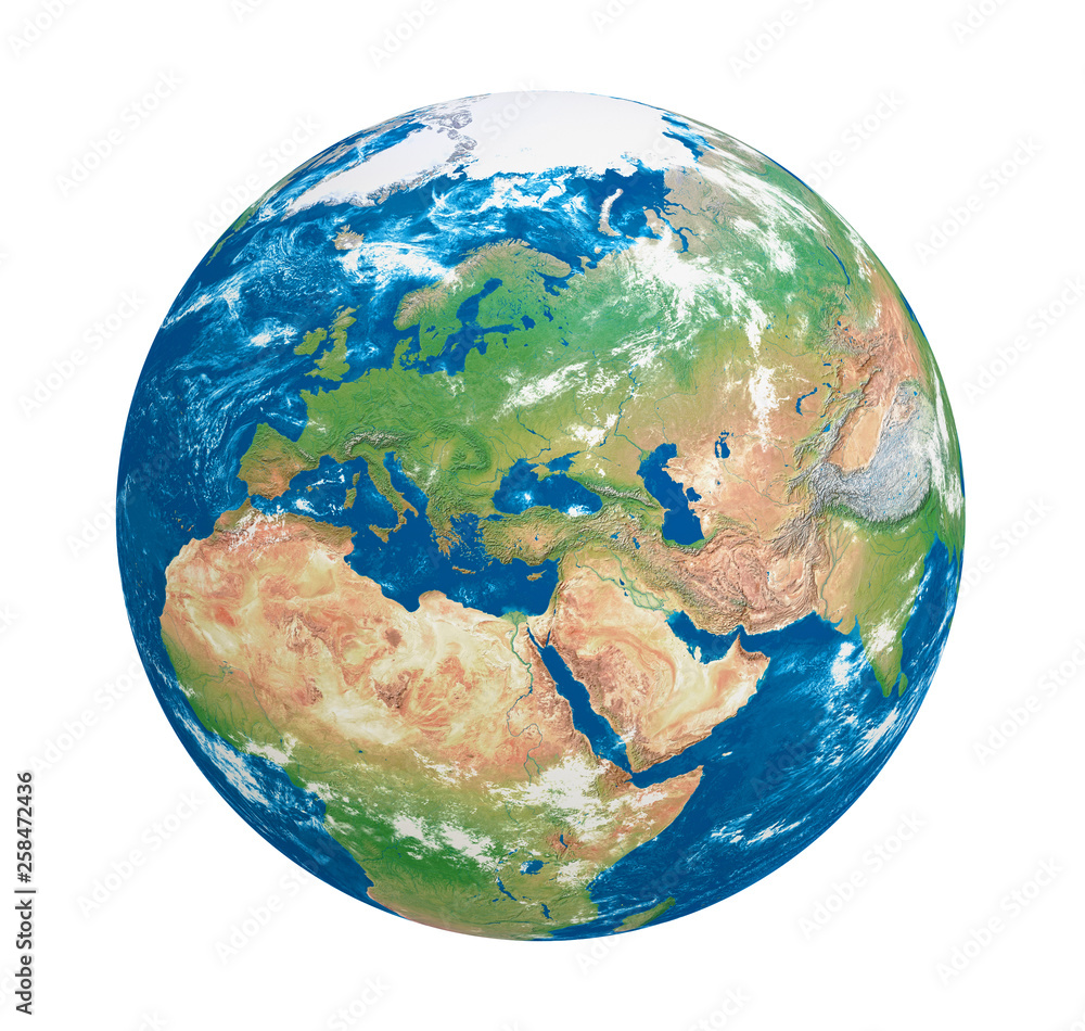 Planet Earth Europe View Isolated - obrazy, fototapety, plakaty 