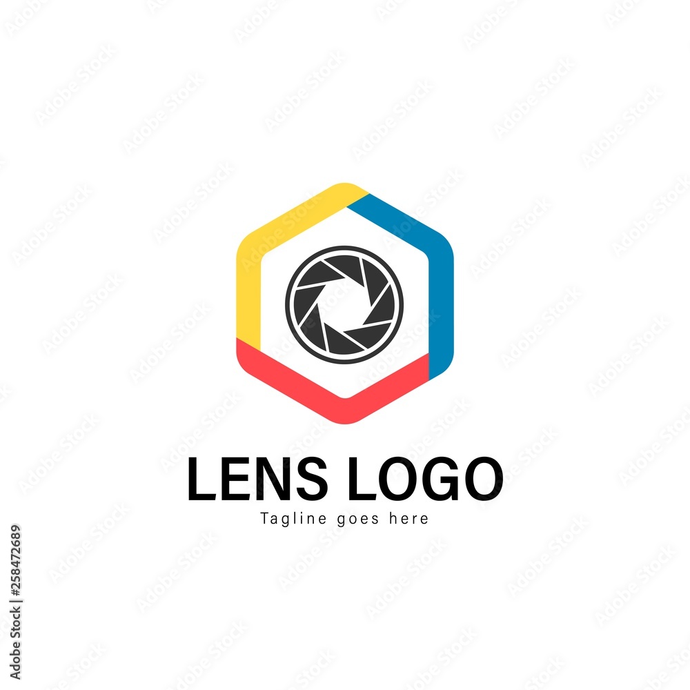 Lens logo template design. Lens logo with modern frame vector design Lens logo template design. Lens logo with modern frame vector design
