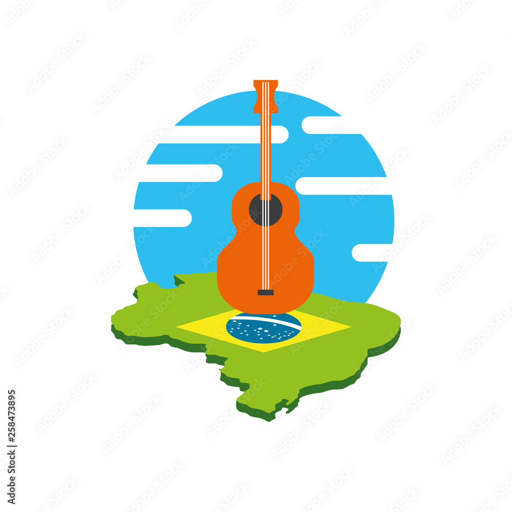 acoustic guitar with map guide of brazil acoustic guitar with map guide of brazil
