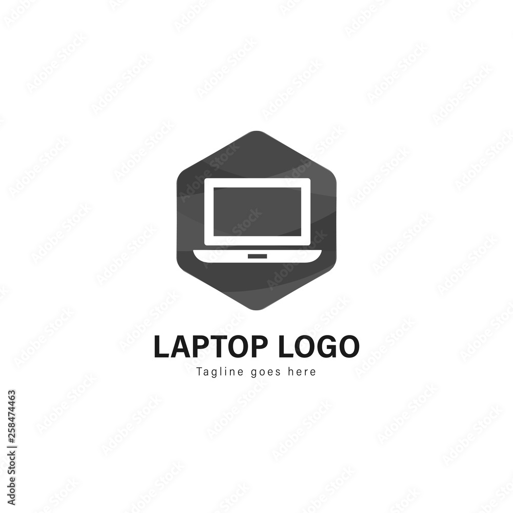 Laptop template design. Laptop logo with modern frame vector design Laptop template design. Laptop logo with modern frame vector design
