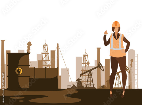 oil industry female worker character