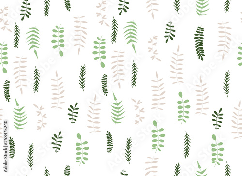vector seamless simplified floral pattern in trendy colors.