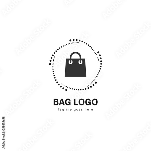 Shop logo template design. Shop logo with modern frame vector design